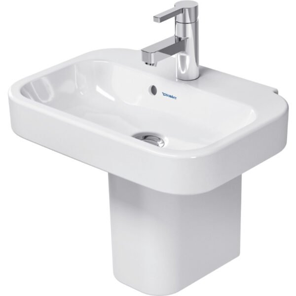 Duravit Happy D2 Basin - 1 TH - 500mm - Pedestal Options - Image 3