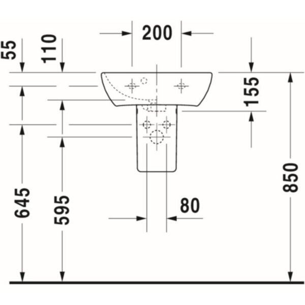 Duravit Me By Starck Basin - 450mm - Pedestal Options - Image 7