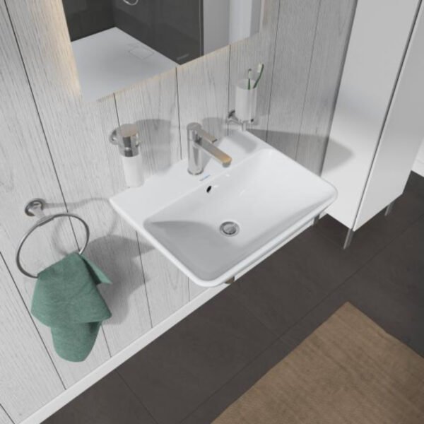 Duravit Me By Starck Basin With Overflow - 1 TH - 550mm - Pedestal Options - Image 4