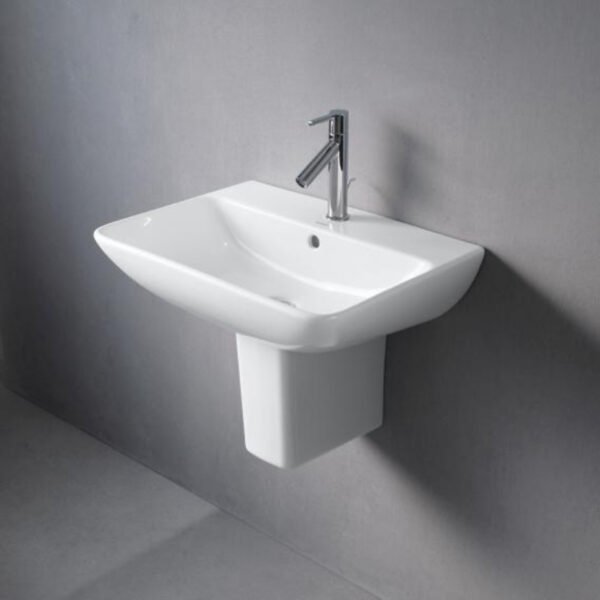 Duravit Me By Starck Basin With Overflow - 1 TH - 600mm - Pedestal Options - Image 6