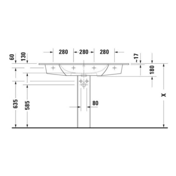 Duravit Me By Starck Basin - 1230mm - Pedestal Options - Image 10