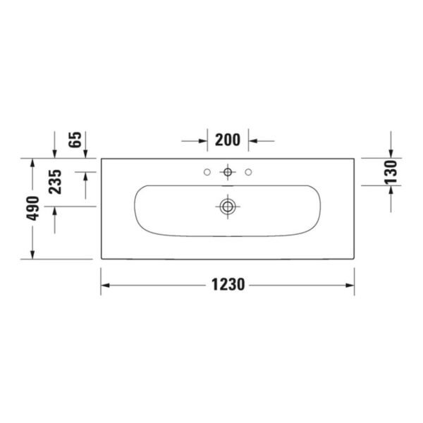 Duravit Viu Basin - 1 TH - 1230mm - White Alpin - Image 4