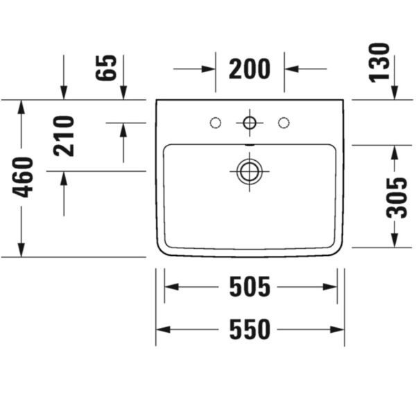 Duravit No.1 Basin - 1 TH - 550mm - Pedestal Options - Image 5