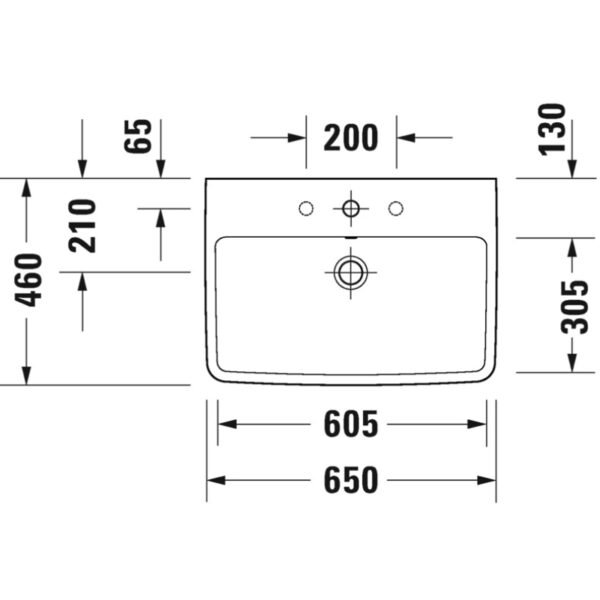 Duravit No.1 Basin - 1 TH - 650mm - Pedestal Options - Image 4