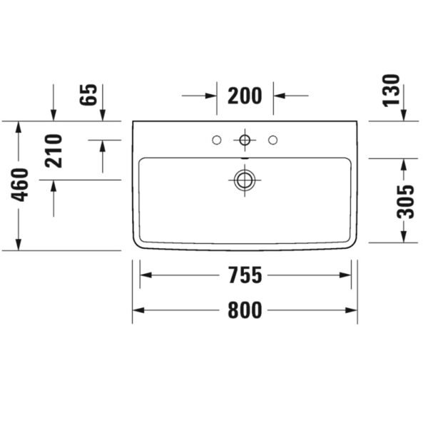 Duravit No.1 Basin - 1 TH - 800mm - Pedestal Options - Image 5