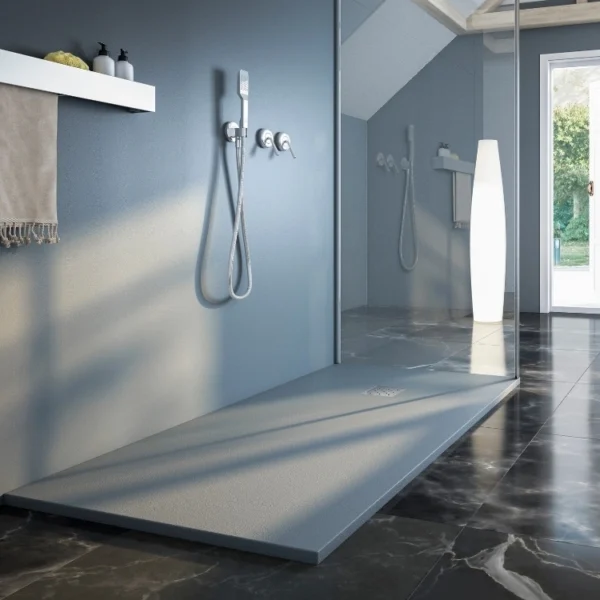 Sommer Essenza Slate Shower Tray - Grey Slate - Size Options - Image 5