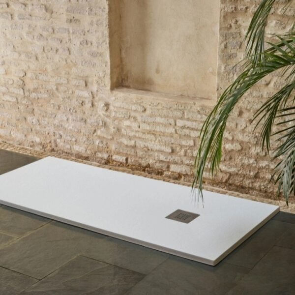 Sommer Essenza Slate Shower Tray - White Slate - Size Options - Image 7