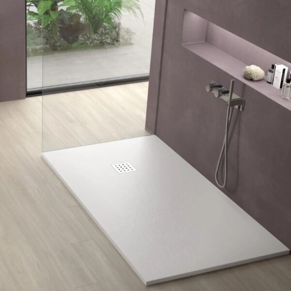 Sommer Essenza Slate Shower Tray - White Slate - Size Options