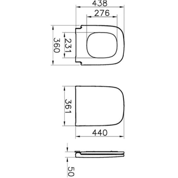 Vitra S20 Square Standard Toilet Seat - White - Image 2