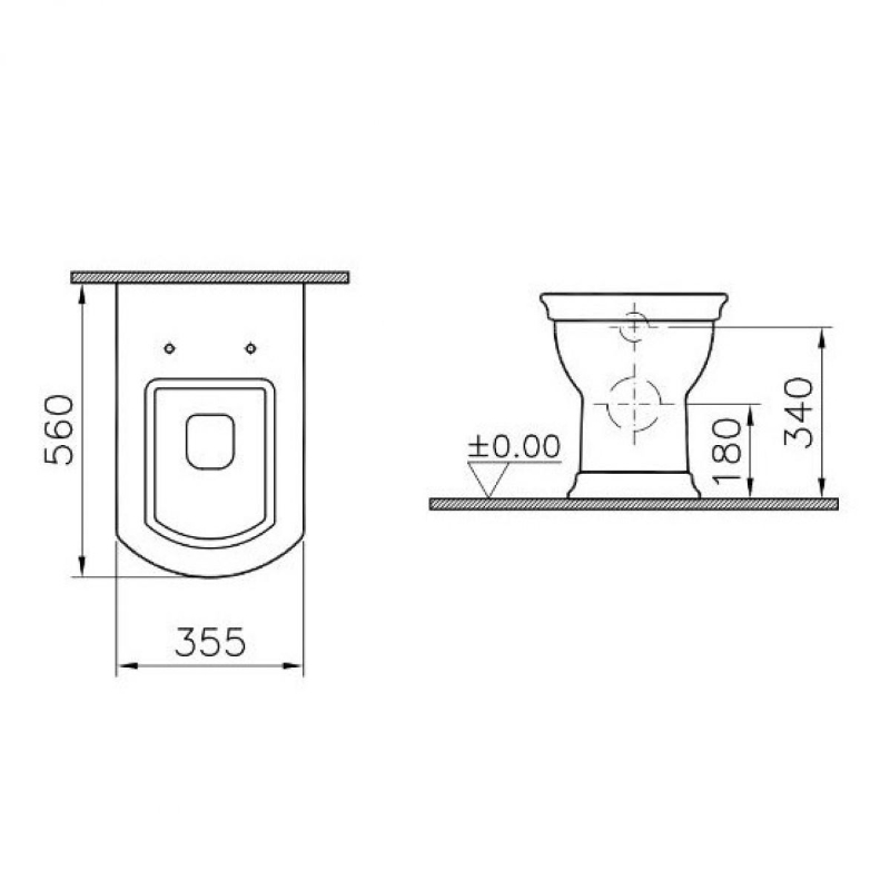 Vitra Valarte Back to Wall Toilet - White