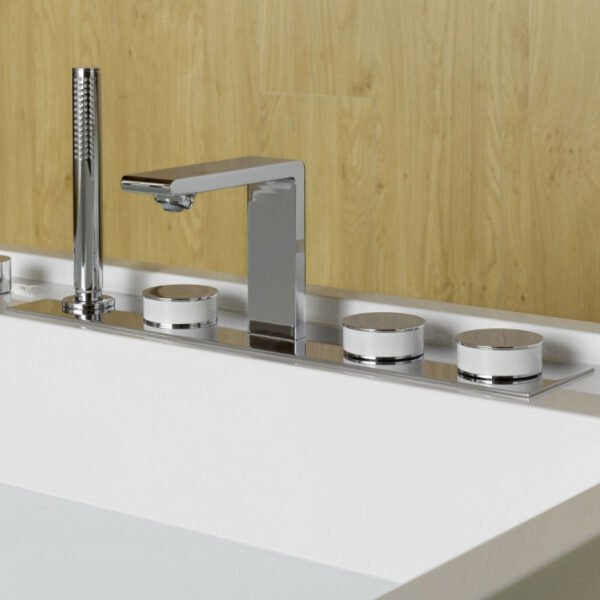 Vitra Memoria 5 Hole Bath Shower Mixer Tap - Chrome - Image 3