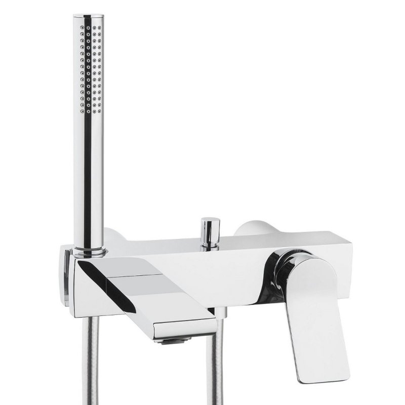 Vitra Memoria Wall Mounted Bath Shower Mixer With Hose And Handset - Chrome