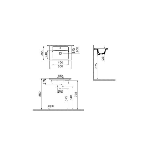 Vitra Root Flat 2 Door Wall Hung Vanity Unit With Integra Basin - Image 4