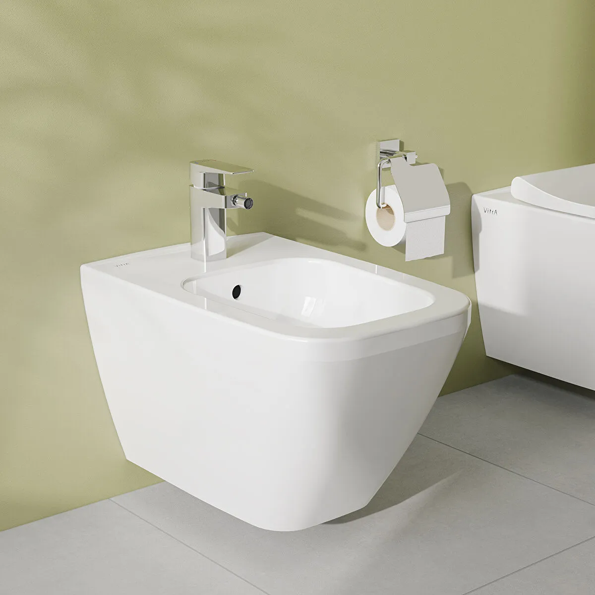 Vitra Integra Wall Hung Bidet - 365mm Wide - White