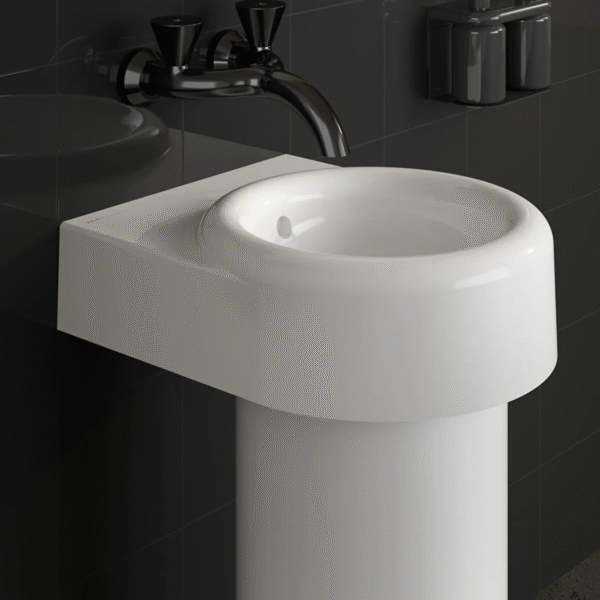 Vitra Liquid Wall Hung Basin With Overflow - 600mm Wide - White