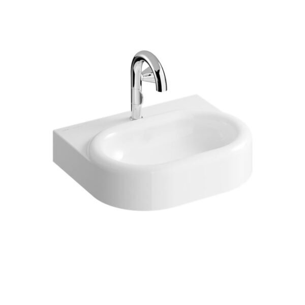 Vitra Liquid Wall Hung Basin Without Overflow - 600mm Wide - White - Image 4