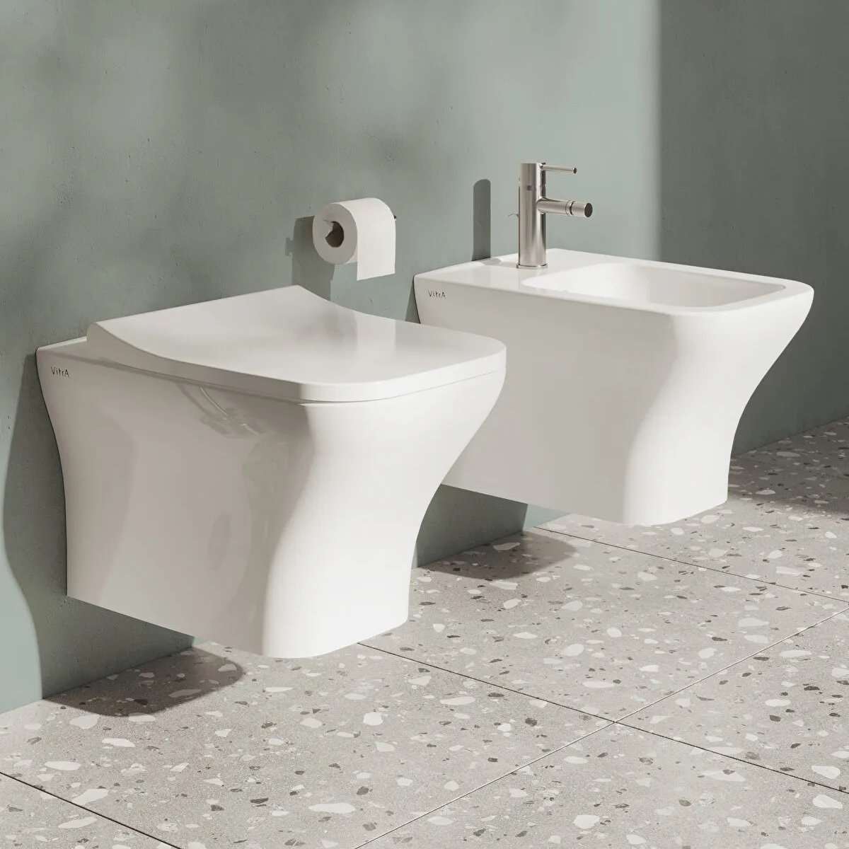 Vitra Minimax S Mono Bidet Mixer Tap With Pop-Up Waste - Chrome