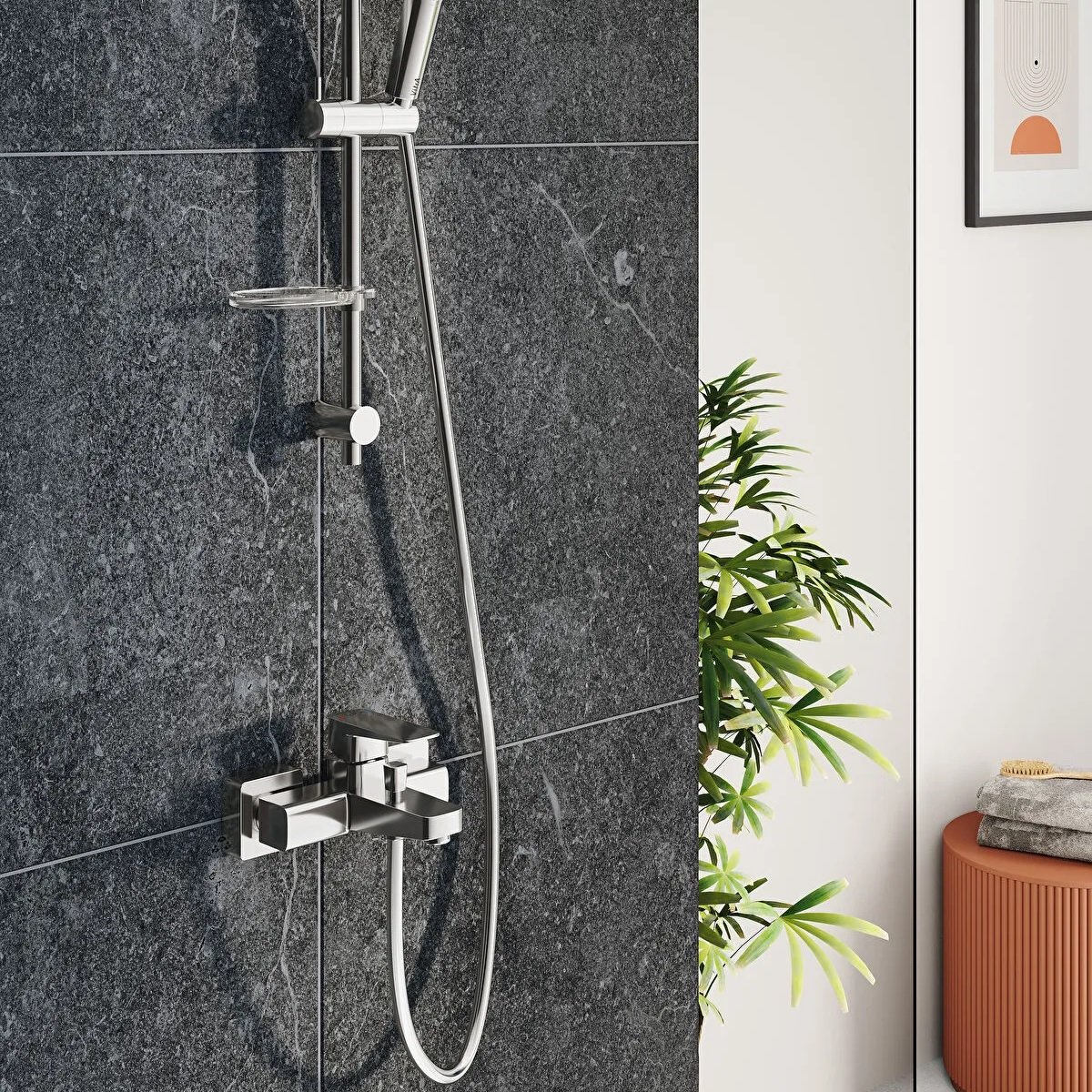 Vitra Root 2 Hole Square Single Lever Bath Shower Mixer Tap