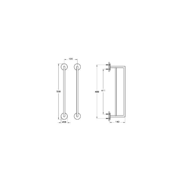 Vitra Origin Vertical Towel Rail - 508mm Wide - Image 2