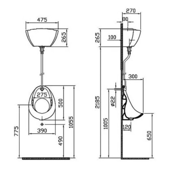 Vitra Auto Syphon And Petcock Pack For Urinals - White - Image 2