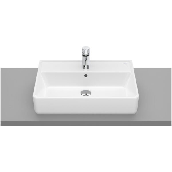 Roca The Gap Rectangular Countertop Basin - 600mm x 420mm - 1 TH - White - Image 2
