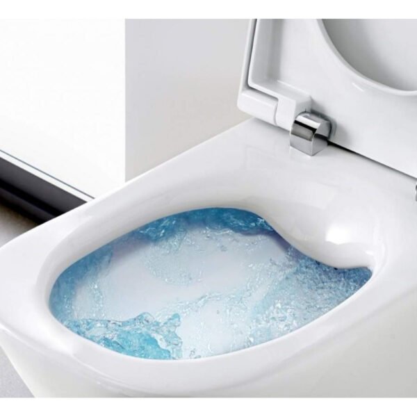 Roca Debba Rimless Round Wall Hung Toilet - White - Image 4