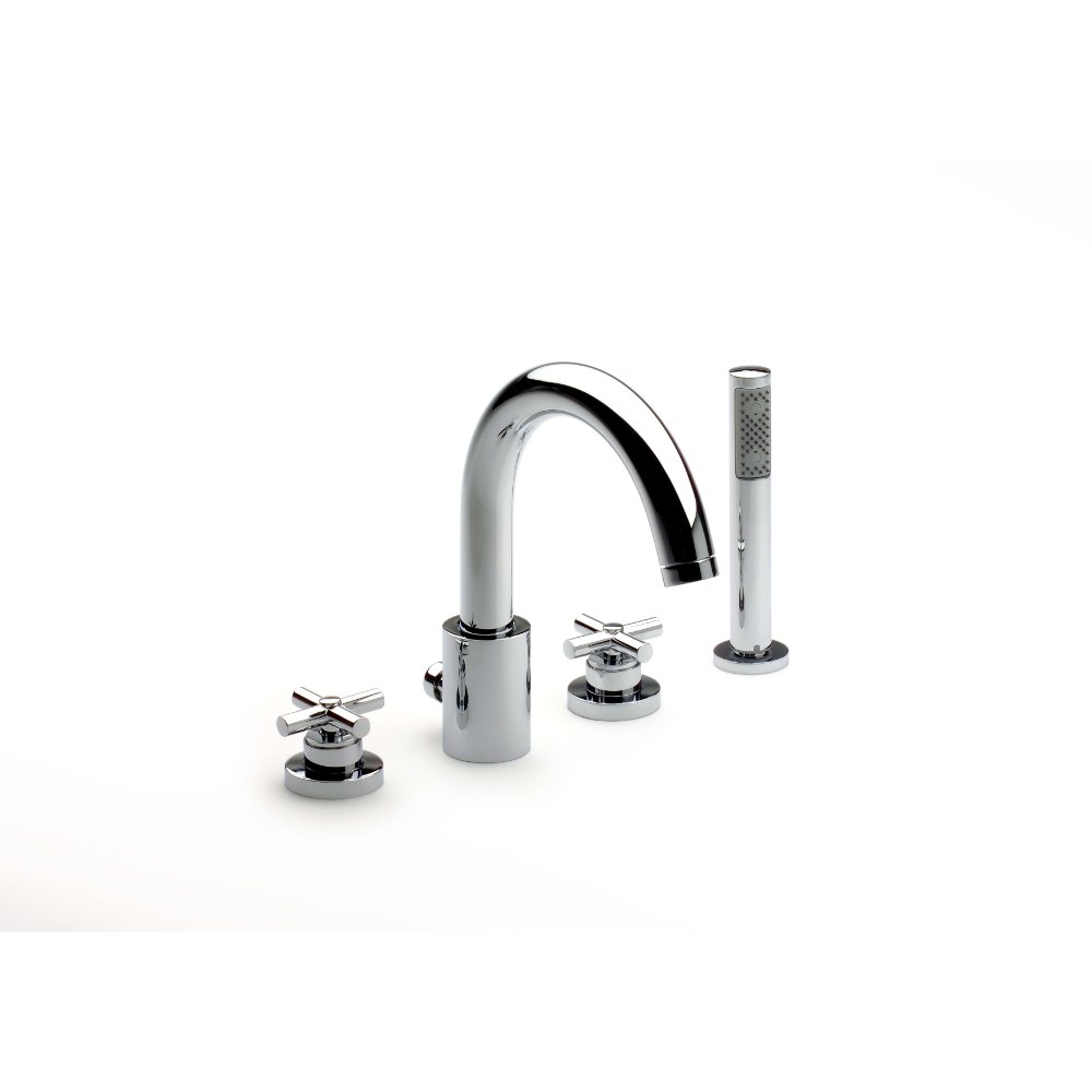 Roca Loft 4 Hole Deck Mounted Bath Shower Mixer Tap With Handset - Chrome