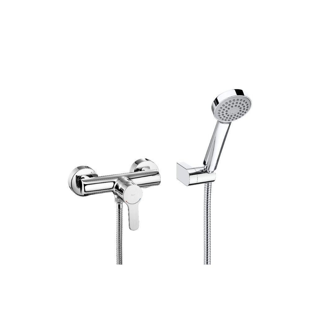 Roca L20 Wall Mounted Bath Shower Mixer With Kit - Chrome