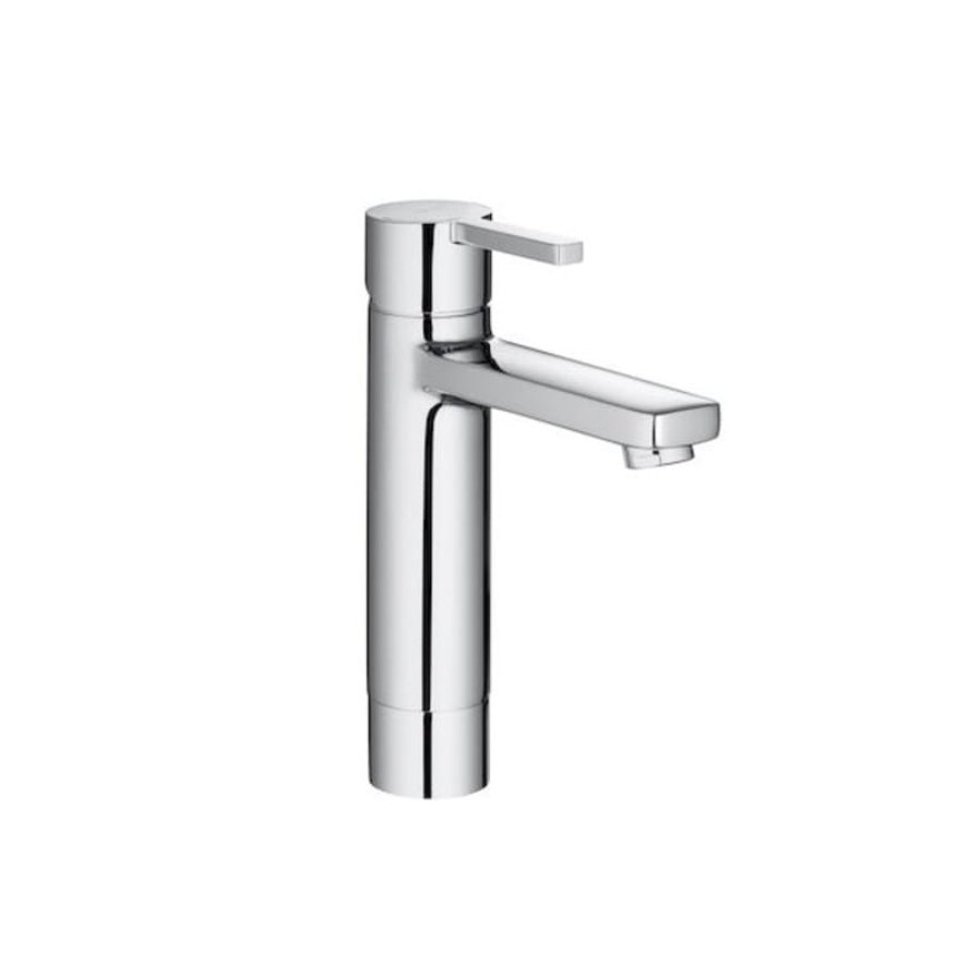 Roca Naia Medium Plus Height Smooth Body Basin Mixer Tap With Waste - Chrome