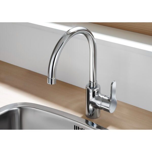 Roca L20 Kitchen Sink Mixer Tap With Swivel Spout - Chrome - Image 3