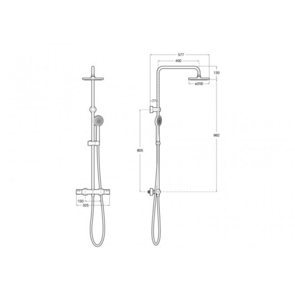 Roca Victoria-T Thermostatic Shower Column - Image 4