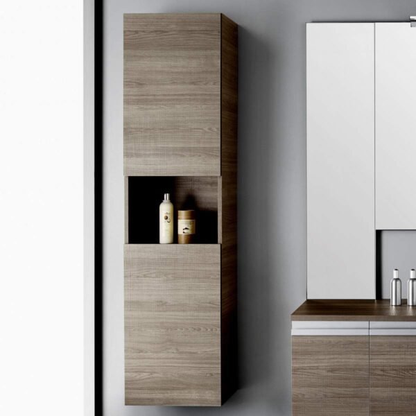Roca Heima 2 Door Wall Hung Tall Storage Unit - 400mm Wide