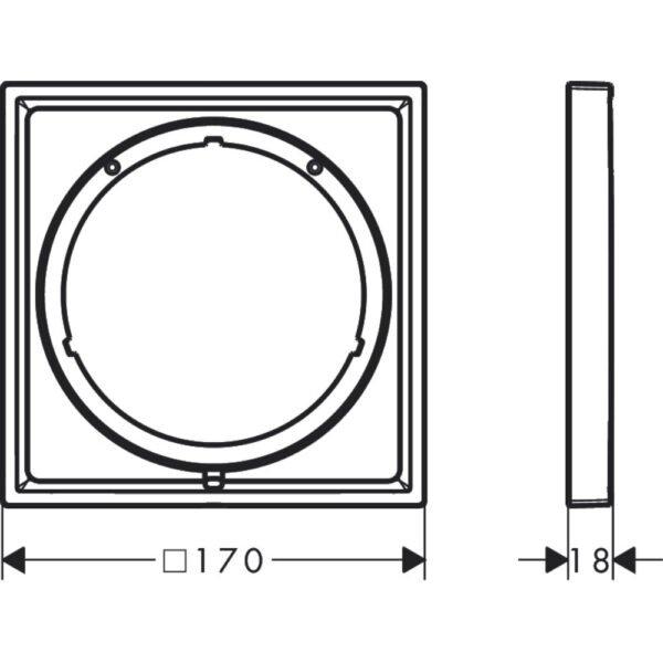 Hansgrohe Shower Select E Extension Element - 170 X 170 X 5mm - Select Colour - Image 2
