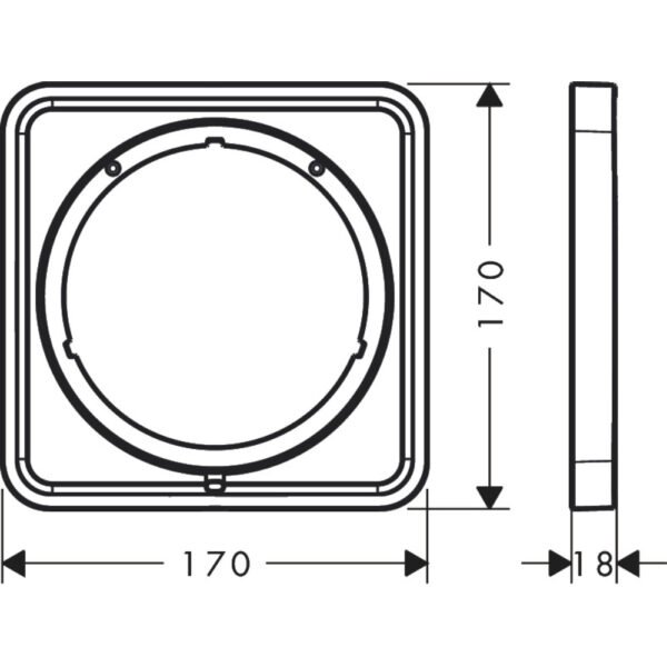 Hansgrohe Shower Select Extension Element - 170 X 170 X 5mm - Select Colour - Image 2