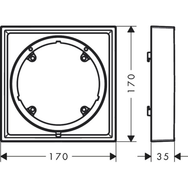 Hansgrohe Shower Select E Extension Element - 170 X 170 X 22mm - Select Colour - Image 2