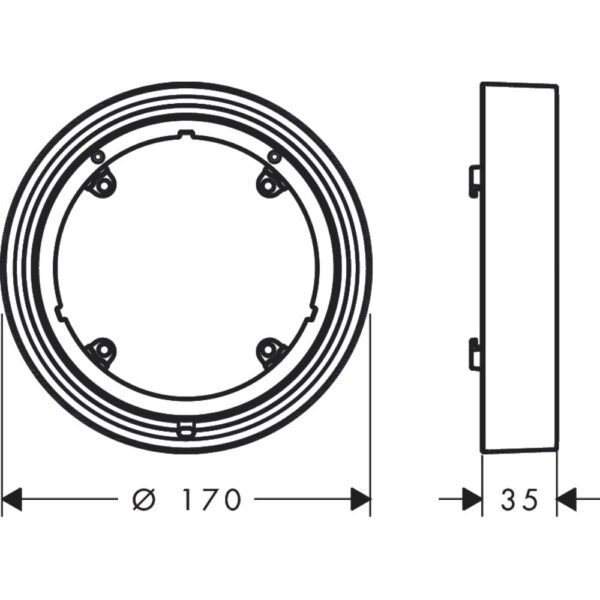 Hansgrohe Shower Select S Extension Element - 170 X 170 X 22mm - Select Colour - Image 2
