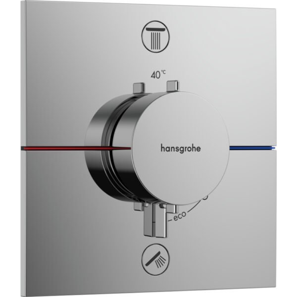 Hansgrohe Showerselect Comfort E Two Outlet Concealed Thermostatic Shower Valve - Select Colour