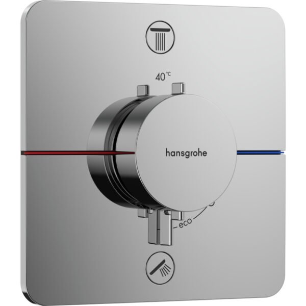Hansgrohe ShowerSelect Comfort Q Thermostatic Two Outlet Concealed Shower Valve With Integrated Security - Select Colour