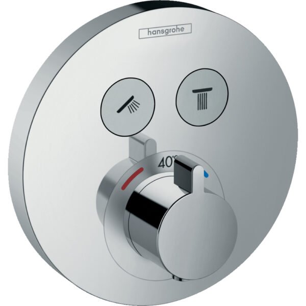 Hansgrohe ShowerSelect S Two Outlet Thermostatic Concealed Shower Valve - Select Colour