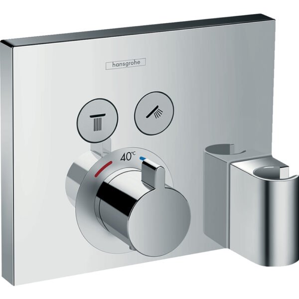 Hansgrohe Showerselect Two Outlet Thermostatic Concealed Shower Valve With Hose Connection And Shower Holder - 15765000