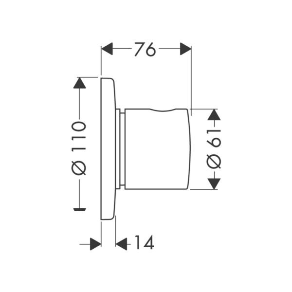 Hansgrohe S Trio QuattroShut Off Diverter Valve For Concealed Installation - Chrome - 15932000 - Image 2