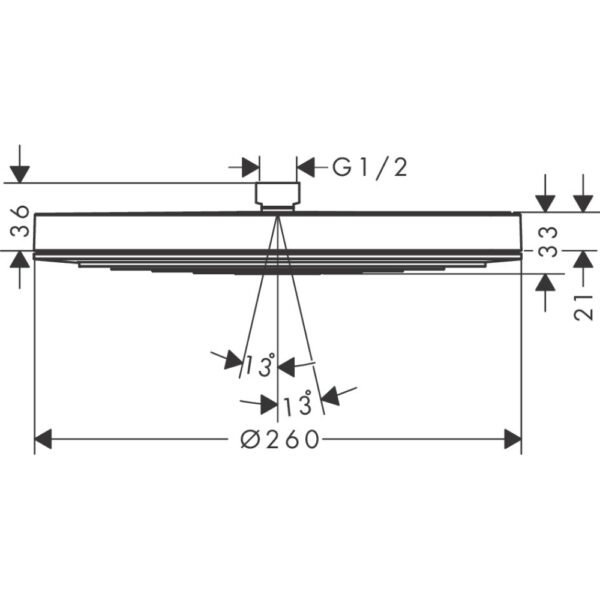 Hansgrohe Pulsify S 260 1 Jet Overhead Shower - Select Colour - Image 2