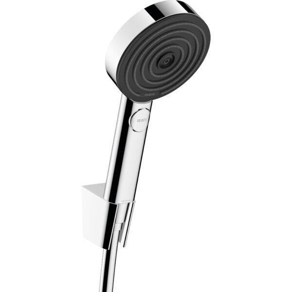 Hansgrohe Pulsify Select S 105 3 Jet Relaxation Shower Handset With Holder And 1250mm Shower Hose - Select Colour