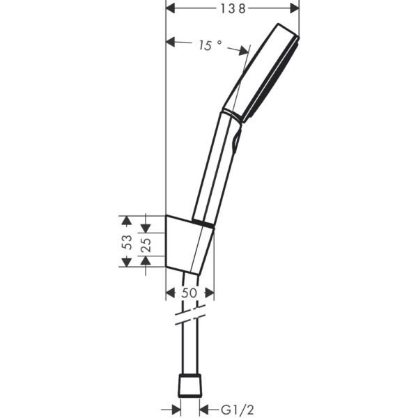 Hansgrohe Pulsify Select S 105 3 Jet Relaxation Shower Handset With Holder And 1250mm Shower Hose - Select Colour - Image 2