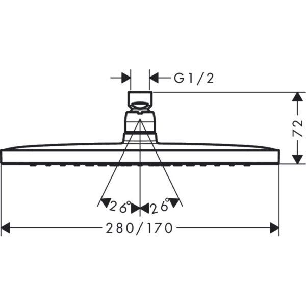 Hansgrohe Croma E 280 1 Jet Overhead Shower - 26257000 - Image 2