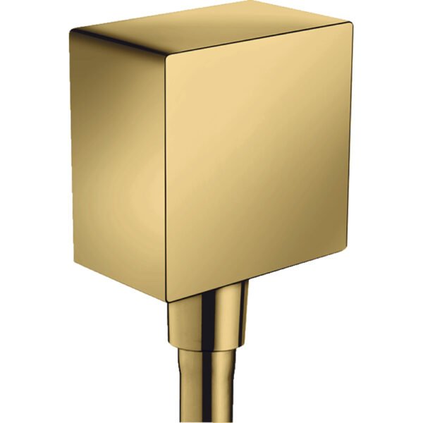 Hansgrohe Fixfit Square Wall Outlet Elbow With Non-Return Valve - Polished Gold-Optic - 26455990