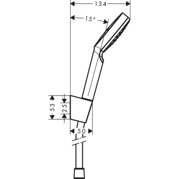 Hansgrohe Crometta 100 1 Jet Ecosmart Shower Handset With Holder And 1250mm Shower Hose - 9 L/Min - 26568400 - Image 2
