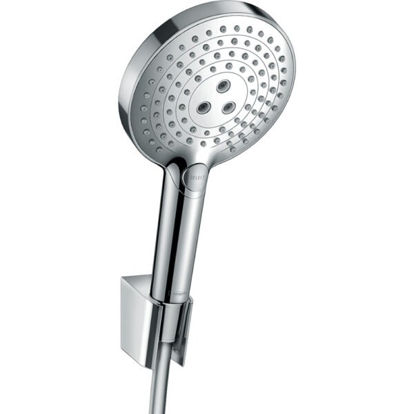 Hansgrohe Raindance Select-S 120 Chrome 3 Jet Shower Handset With Holder And 1600mm Shower Hose - 26721000