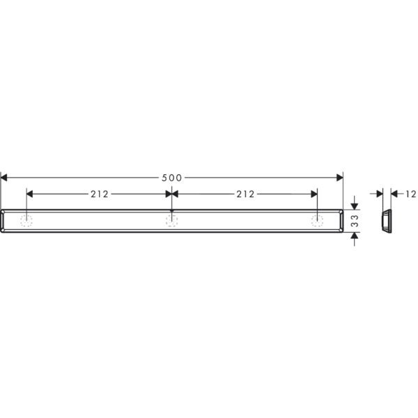 Hansgrohe Wallstoris Wall Mounted Wall Bar 500mm Long - Select Colour - Image 2