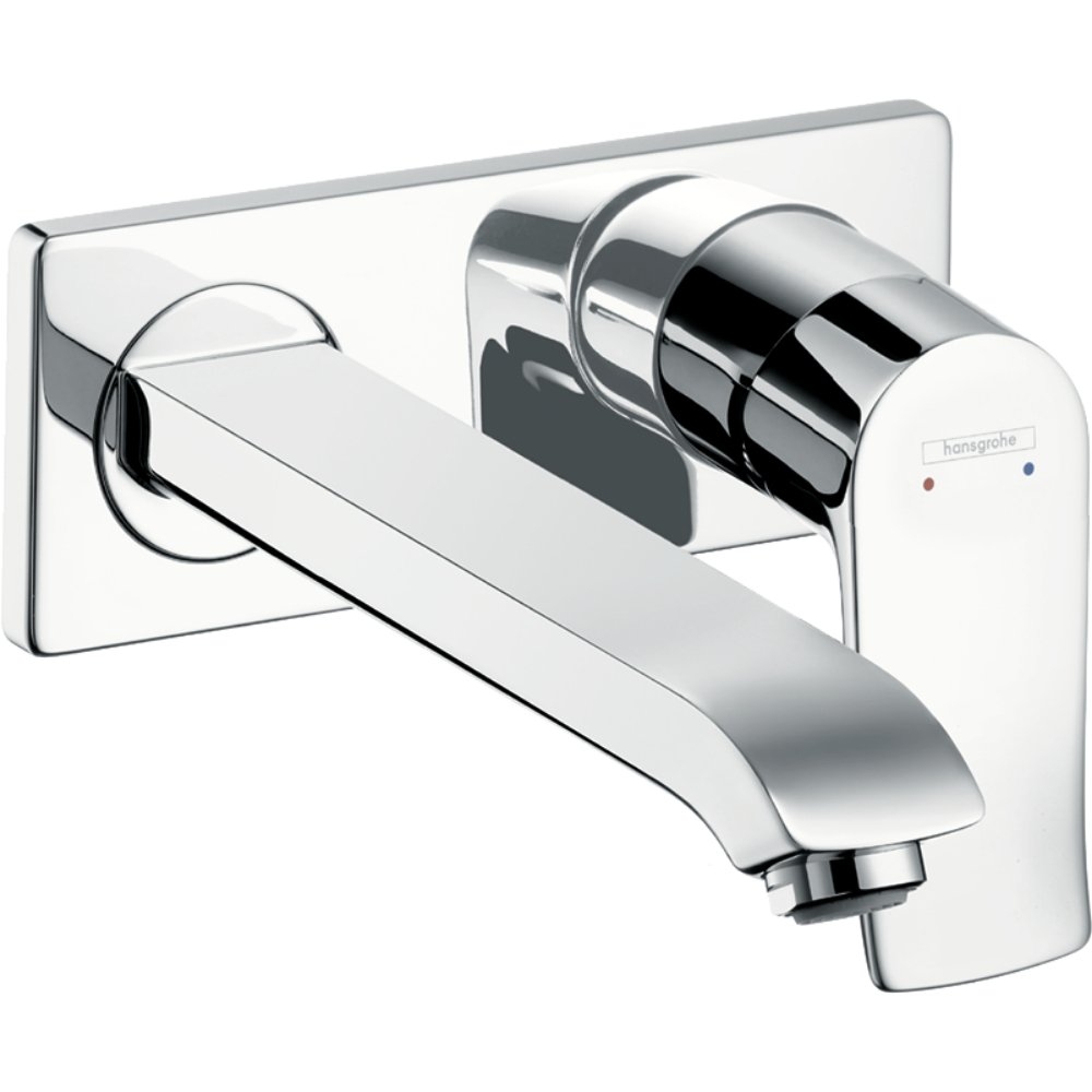 Hansgrohe Metris Single Lever Wall Mounted Basin Mixer Tap With 225mm Spout - 31086000